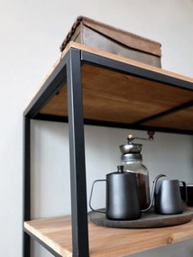 Etajera din metal si lemn, cu 4 sertare, stil industrial