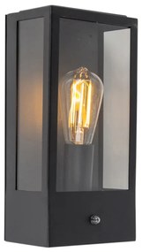 Lampă de perete exterioară neagră cu senzor crepuscular - Rotterdam