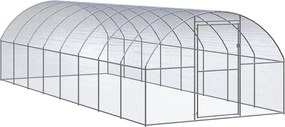 vidaXL Coteț de găini pentru exterior, 3x8x2 m, oțel zincat