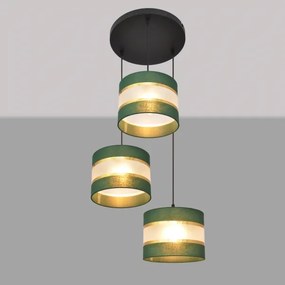 Lustră pe cablu HELEN 3xE27/15W/230V verde/auriu