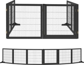 PawHut Poarta pentru câini pliabilă, 432 x 36 x 70 cm Lemn de pin, Negru | Aosom Romania