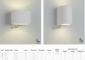 Aplica perete LED moderna iluminat ambiental Gypsum 8834 SRT