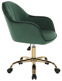 Fotoliu de birou, verde material Velvet /auriu, EROL