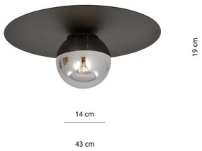 Plafonieră SOLAR 1xE14/10W/230V negru/gri