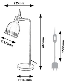 Lampă de masă FLINT 1xE14/25W/230V neagră Rabalux 2240