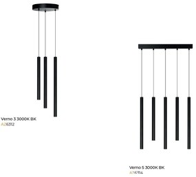 Lustra LED suspendata stil minimalist VERNO 5 negru 3000K