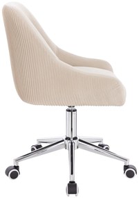 HR920K Scaun Crem din Catifea cu Bază Cromata