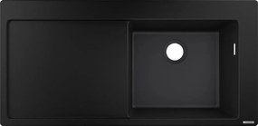 Chiuveta compozit Hansgrohe S51 SilicaTec negru grafit dreapta 105x51 cm