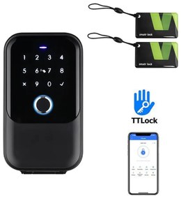 Pachet Seif Chei AMASAFE 5 Smart, Negru + Adaptor Wifi, pentru inchirieri in regim hotelier AirBNB, Booking, TravelMinit