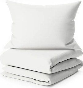 Set lenjerie de pat creponata DENYX BLEND crem deschis, buzunar hotel + cearsaf Jersey 90 x 200 cm gri-bej, pentru un pat simplu