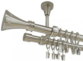 Galerie dubla CARTER prindere tavan 19/19 - INOX (Alege marime: 140 cm)