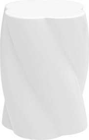 Outsunny Scaun de ceramică în formă spiralată, rezistent la 120kg Ø33 x 45 cm, rezistent la intemperii, scaun de grădină cu capac alb | Aosom Romania