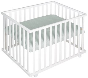 Țarc pentru copii alb cu roți 100x75 cm Style – Roba