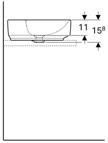 Lavoar baie pe blat alb 45 cm, rotund, Geberit VariForm