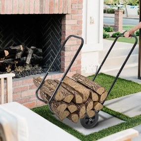 Gardebruk Cărucior pentru lemne de foc AUREL, 56x45x105cm, negru