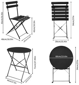 Set mobilier balcon Orosi (negru). 1088138