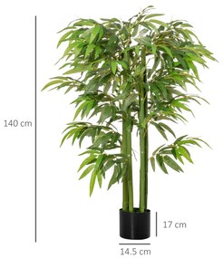 HOMCOM planta artificiala bambus in ghiveci, 140 cm | Aosom Romania