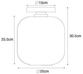 Plafoniera de design din alamă și sticlă chihlimbar - Zuzanna