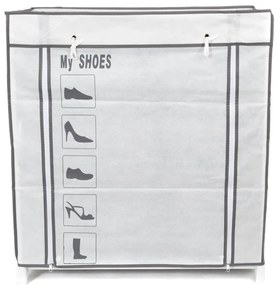 Pantofar textil Compactor shoes, 25 compartimente, negru - alb