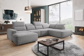 Coltar living in forma de U COLOMBO XL, sezlong dreapta, stofa catifel