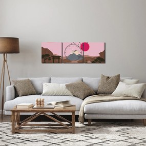 Tablou - Japonia N⁰2 (cu ceas) (90x30 cm)