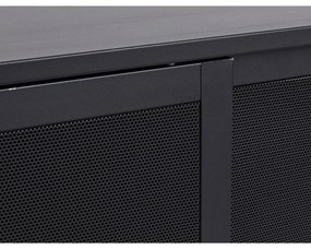 Comodă neagră din metal cu ușă glisantă 160x75x46 cm Veep – Unique Furniture