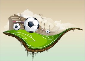 Tablou pe sticlă - Teren de fotbal (70x50 cm)