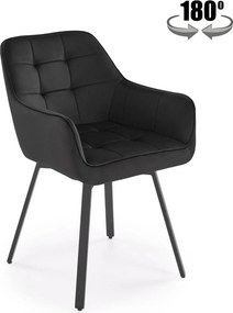 Scaun K588, negru - HLR 66, stofa catifelata/otel, 55x60x89 cm