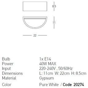 Aplica de perete cu lumina ambientala Aviel L-22cm