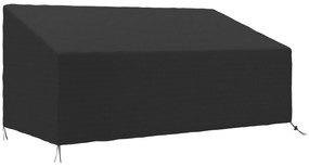 Outsunny Husă pentru canapea exterior impermeabilă 3 locuri, husă banc grădină Țesătură Oxford 600D, 218 x 111 x 63/101 cm, negru | Aosom Romania