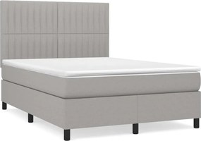 vidaXL Pat continental, gri deschis, 140x200 cm, material textil