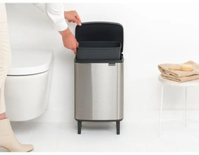 Cos pentru gunoi Brabantia Bo Small Hi 1006650, 12 L, Deschidere lina si silentioasa, Inox