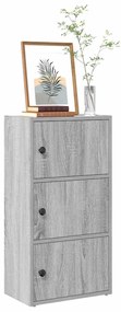 vidaXL Bibliotecă, gri sonoma, 40x24x77 cm, lemn prelucrat