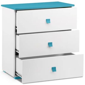 Comodă PABIS 87x83 cm alb/albastru