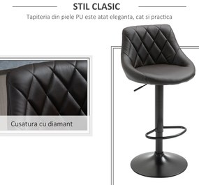 HomCom set 2 scaune de bar, 46.5x48x84.5-106.5cm, maro | AOSOM RO