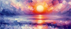 Tablou - Apus de soare artistic colorat (120x50 cm)