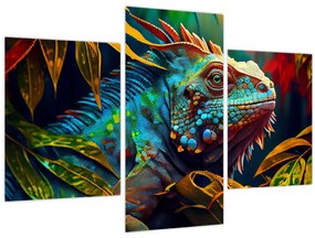 Tablou - Iguana colorată (90x60 cm)