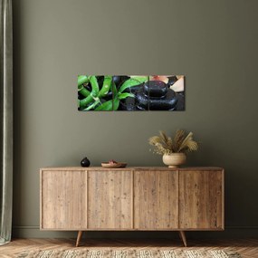 Tablou - Pietre și orhidee (cu ceas) (90x30 cm)