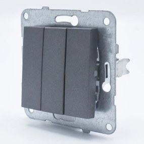 Intrerupator triplu, 10A, IP20, Grafit, Panasonic Arkedia Slim/Karre Plus Plus