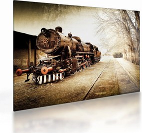 Tablou pe sticlă - Locomotiva istorică (70x50 cm)