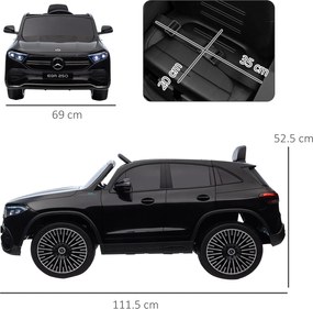 HOMCOM Mașină Electrică pentru Copii 3-8 Ani cu Telecomandă și Claxon, Negru, 111.5x69x52.5 cm | Aosom Romania