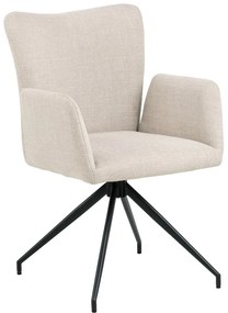 Set de scaune de sufragerie bej cu cotiere 2 buc. tapițat Laura – Actona