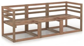 Set canapea gradina din paleti, 3 piese, maro, lemn pin tratat Canapea cu 3 locuri, 1