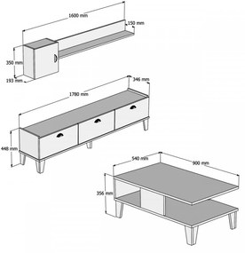 Set de Mobilier pentru Sufragerie Sumer G5020, Stejar / Alb
