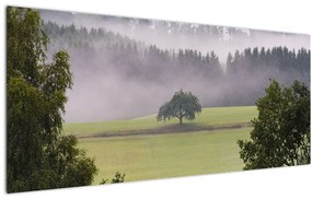 Tablou - Lunca cu copac (120x50 cm)