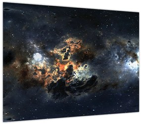 Tablou pe sticlă - Universul cu Nebula (70x50 cm)