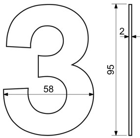 Numărul casei 3", RN.95L, negru"