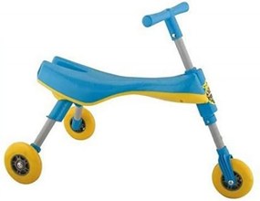 Trotineta pliabila pentru copii NOVOKIDS™ Scuttle Bug, Cadru metalic, 1-4 ani, maxim 20 kg, 3 roti din silicon, Stabilitate mare, Albastru