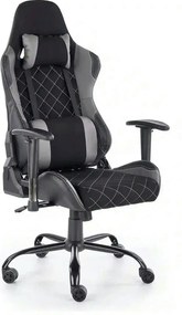 Scaun gaming DRAKE, negru/gri, stofa, 69x62x127/134 cm