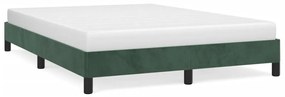 346973 vidaXL Cadru de pat, verde închis, 140x190 cm, catifea